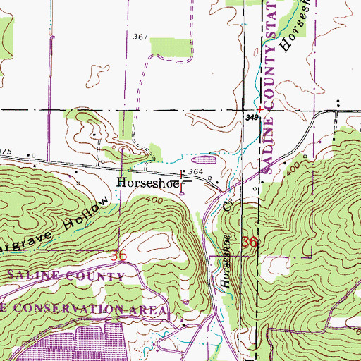 Topographic Map of Horseshoe, IL