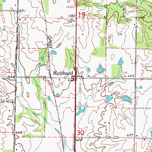 Topographic Map of Hubbard, IL