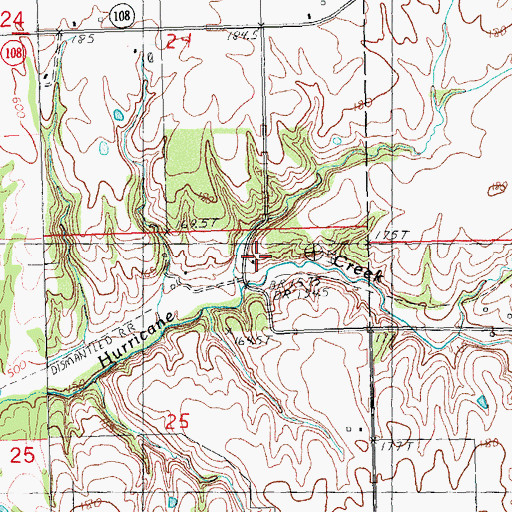 Topographic Map of Hurricane (historical), IL
