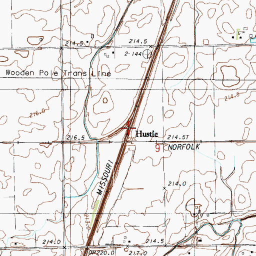 Topographic Map of Hustle, IL