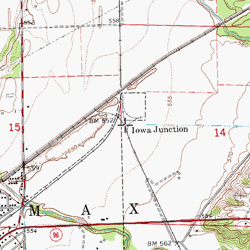 Topographic Map of Iowa Junction, IL