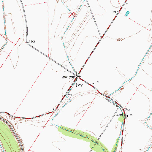 Topographic Map of Ivy, IL