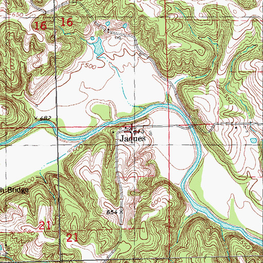 Topographic Map of Jaques, IL