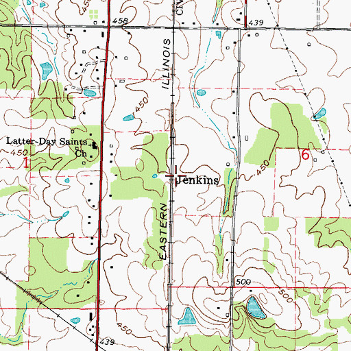 Topographic Map of Jenkins, IL