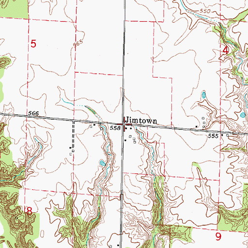 Topographic Map of Jimtown, IL
