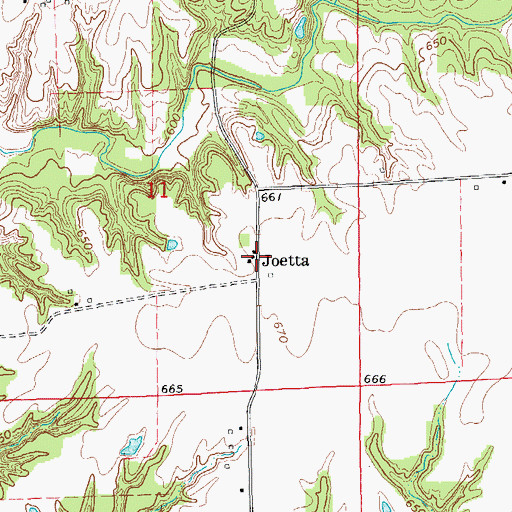 Topographic Map of Joetta, IL
