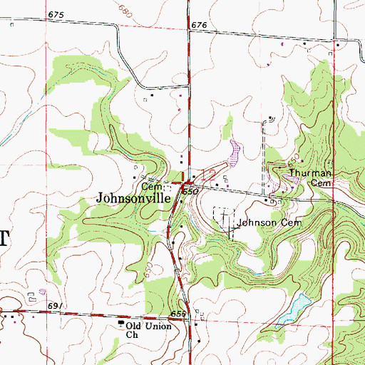 Topographic Map of Johnsonville, IL