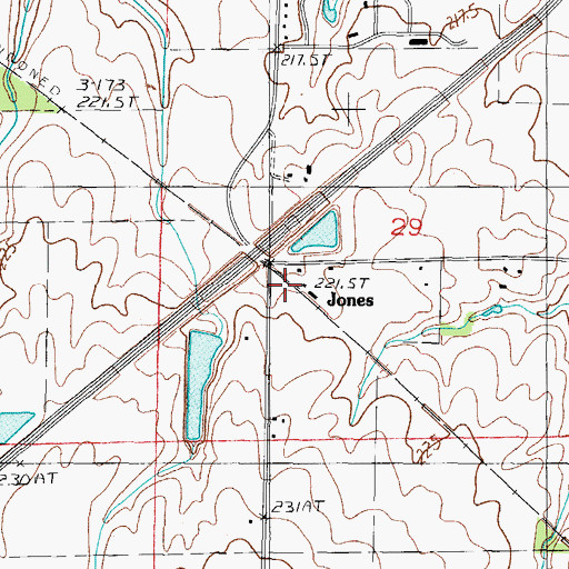 Topographic Map of Jones, IL