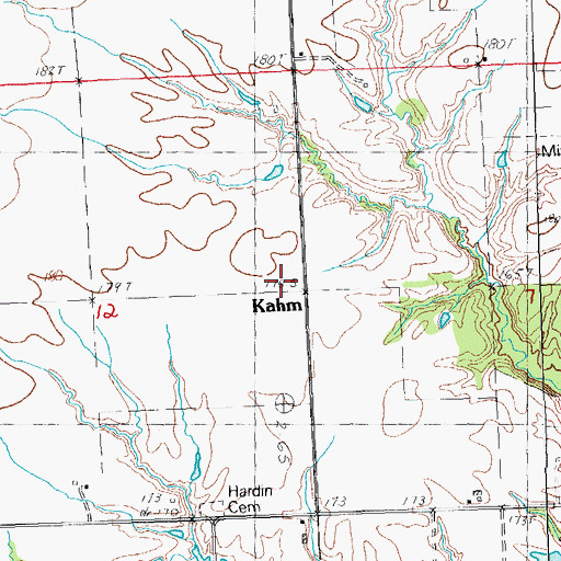 Topographic Map of Kahm, IL