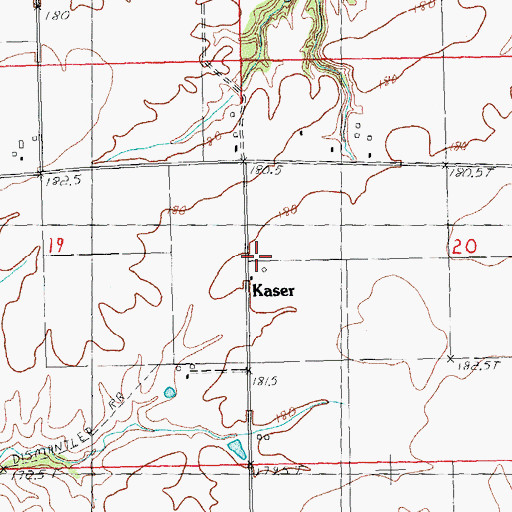 Topographic Map of Kaser, IL