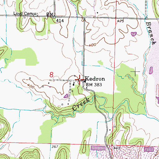 Topographic Map of Kedron, IL