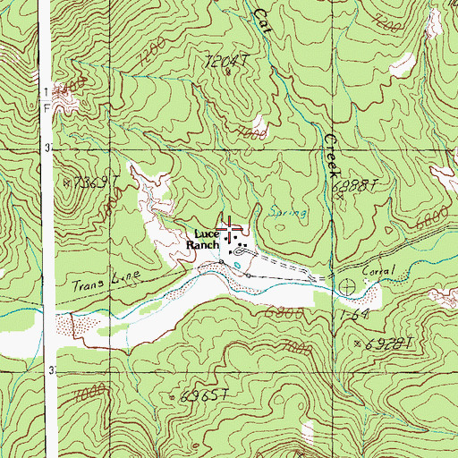 Topographic Map of Brooks Ranch, AZ
