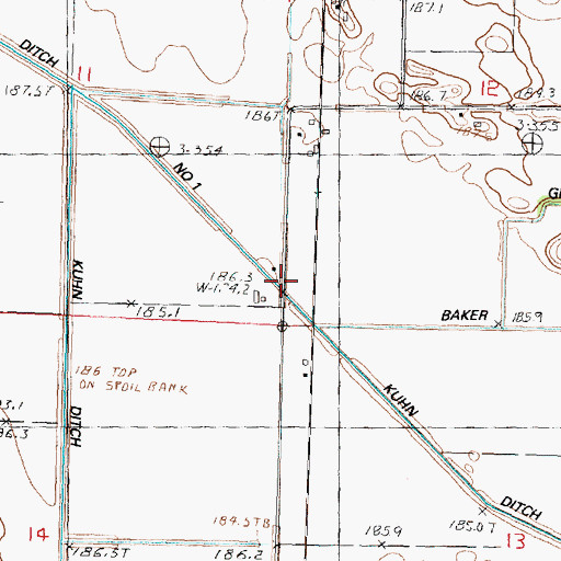Topographic Map of Kedron (historical), IL