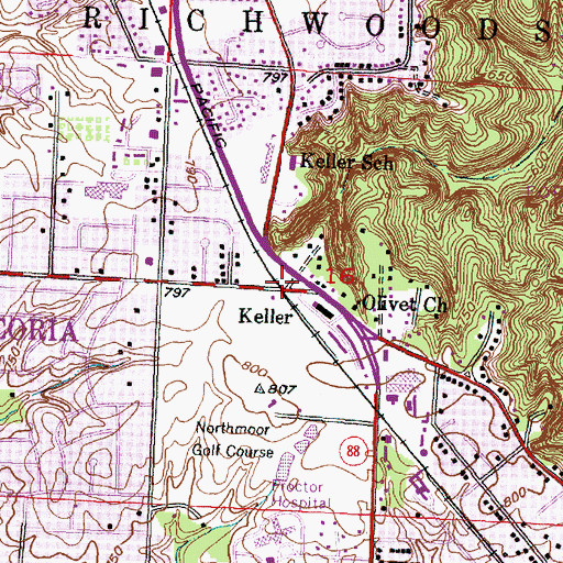 Topographic Map of Keller, IL