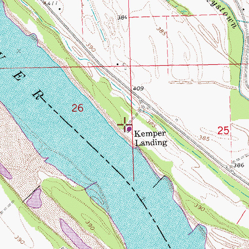 Topographic Map of Kemper Landing, IL