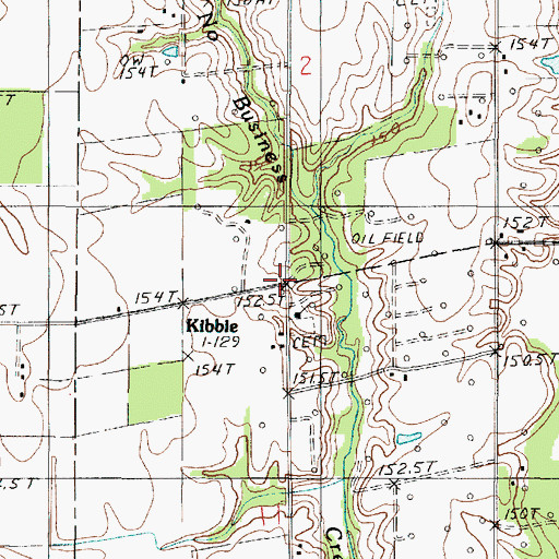 Topographic Map of Kibbie, IL