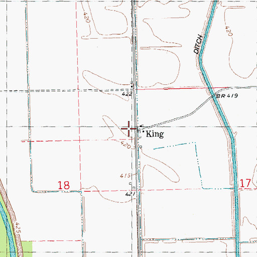 Topographic Map of King, IL