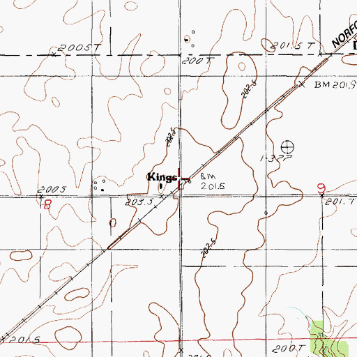 Topographic Map of Kings, IL