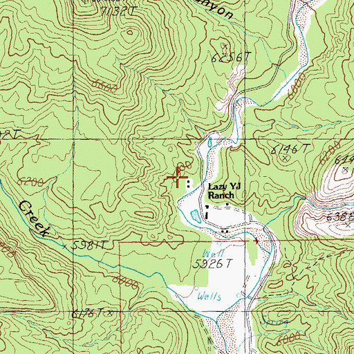 Topographic Map of Lazy YJ Ranch, AZ