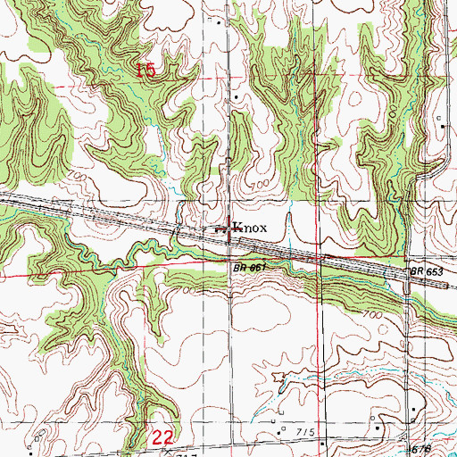 Topographic Map of Knox, IL