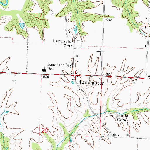 Topographic Map of Lancaster, IL