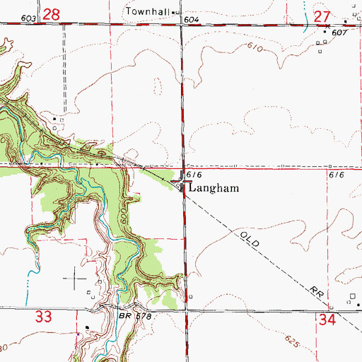 Topographic Map of Langham, IL