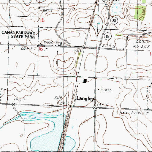Topographic Map of Langley, IL
