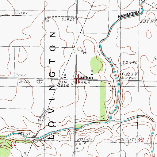 Topographic Map of Lanton, IL