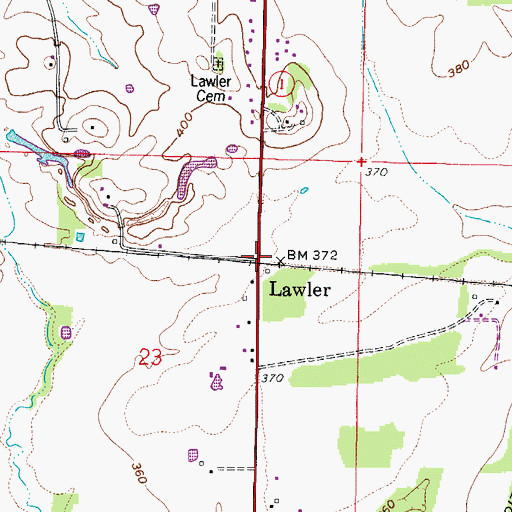 Topographic Map of Lawler, IL