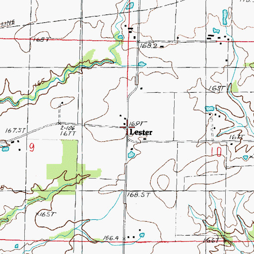 Topographic Map of Lester, IL