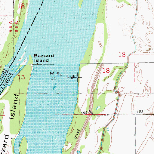 Topographic Map of Lifers Landing, IL