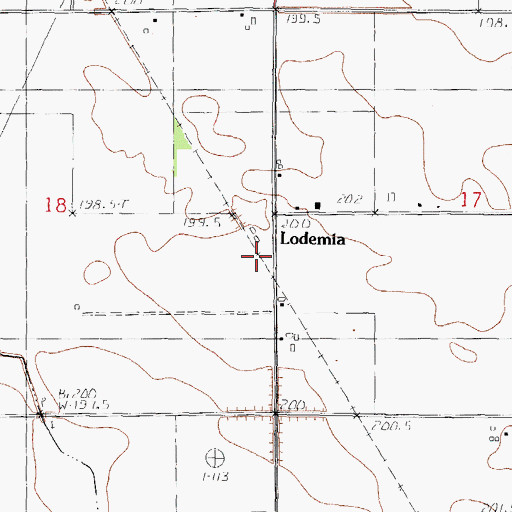 Topographic Map of Lodemia, IL