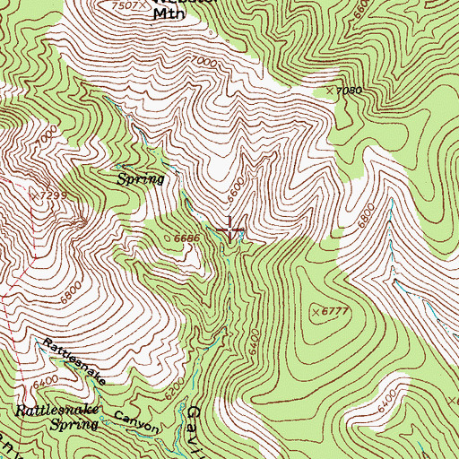 Topographic Map of Arizona Spring, AZ