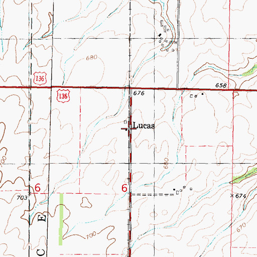Topographic Map of Lucas, IL