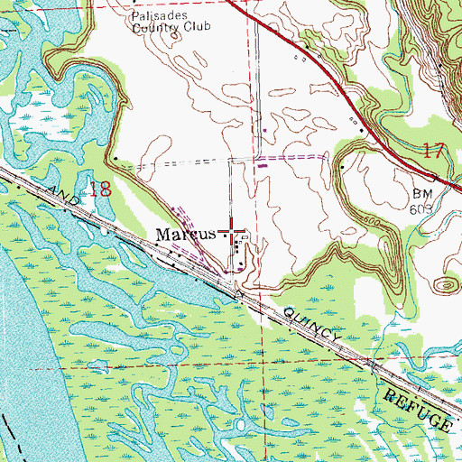 Topographic Map of Marcus, IL