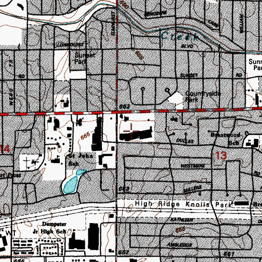 Topographic Map of Market Place Shopping Center, IL