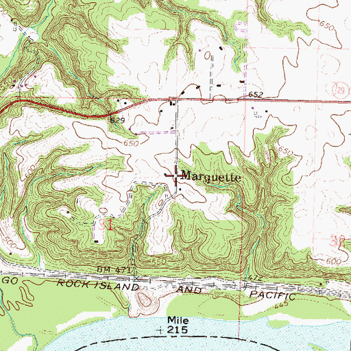 Topographic Map of Marquette, IL