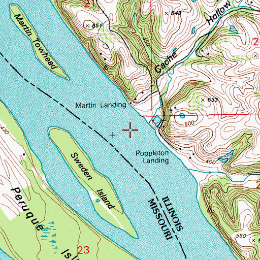 Topographic Map of Martin Landing, IL