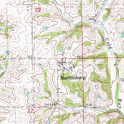 Topographic Map of Martinsburg, IL