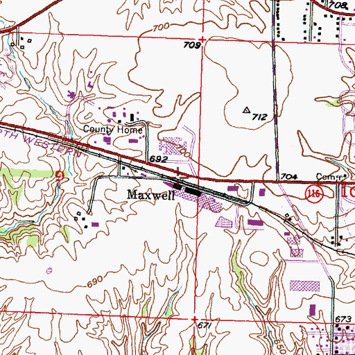 Topographic Map of Maxwell, IL