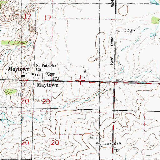 Topographic Map of Maytown, IL
