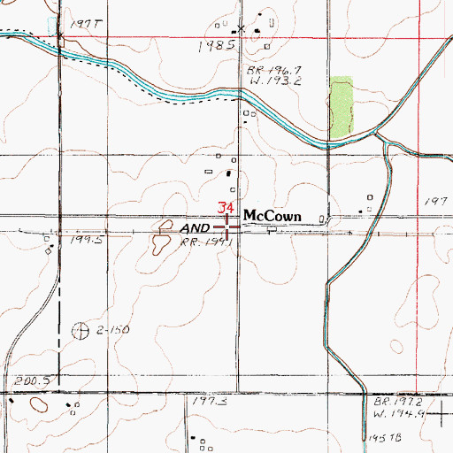 Topographic Map of McCown, IL