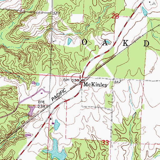 Topographic Map of McKinley, IL