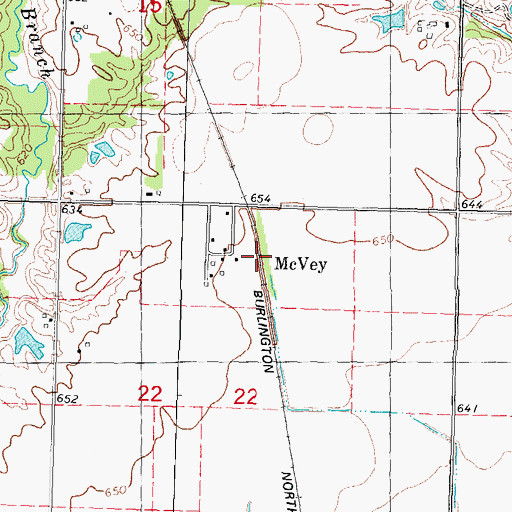 Topographic Map of McVey, IL