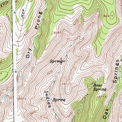 Topographic Map of Clear Spring, AZ