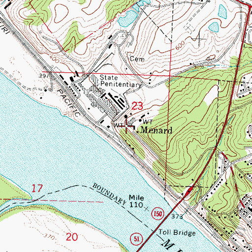 Topographic Map of Menard, IL