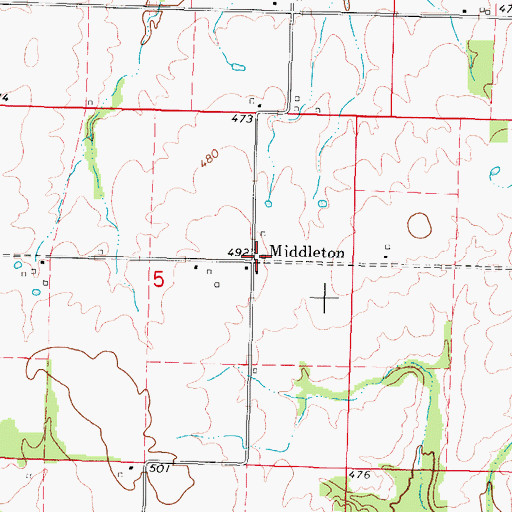 Topographic Map of Middleton, IL