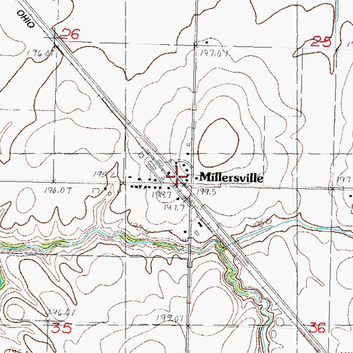 Topographic Map of Millersville, IL
