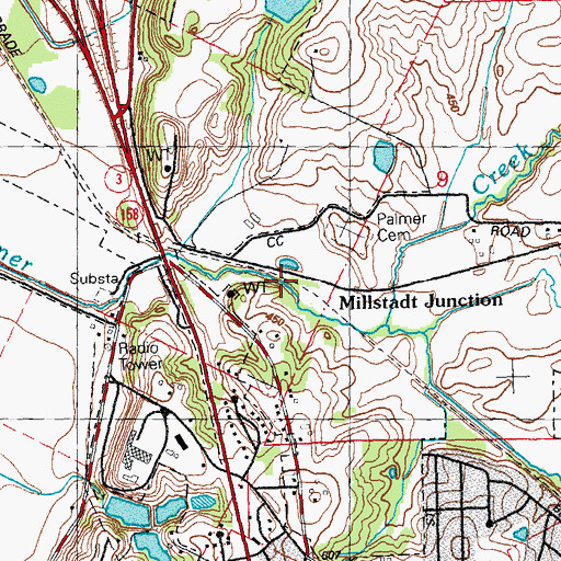Topographic Map of Millstadt Junction, IL
