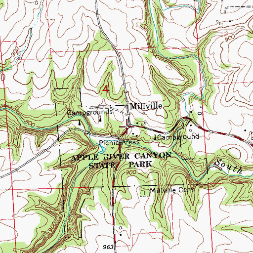 Topographic Map of Millville, IL